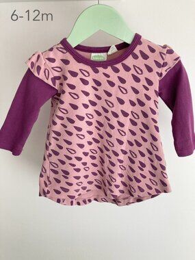 💙2/$25 Parade 6-12 Months Baby Girl Purple Rain Drop Long Sleeve Dress Fall